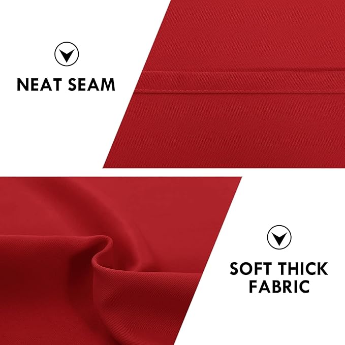 DWCN Blackout Curtains for Living Room Thermal Insulated, Energy Saving & Noise Reducing Bedroom Curtains, Red, W 70x L 63 Inch, Set of 2 Rod Pocket Curtain Panels