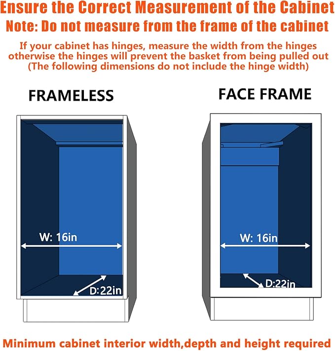 Pull Out Cabinet Organizer 15½" W x 21½" D, Heavy Duty Cabinet Pull Out Shelves, Slide Out Drawers Organization for Kitchen Cabinets Bathroom
