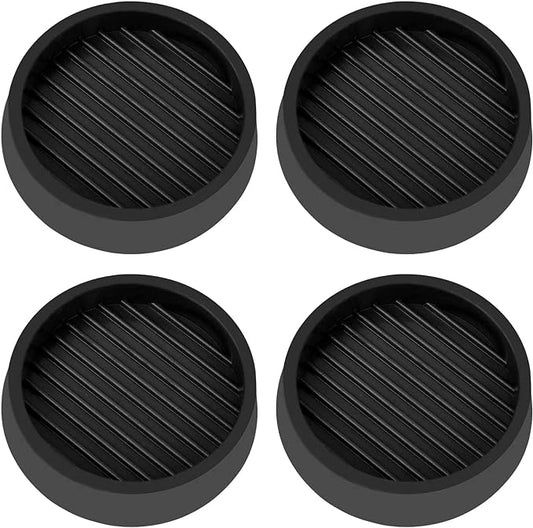 2X2 Round Rubber Caster Cups, Non Slip Furniture Pads, Anti-Slip Gripper, Anti Skid Furniture Feet, Anti Slide Floor Protector for Bed Couch Table Chair Stoppers - (Black, 4 Pack)