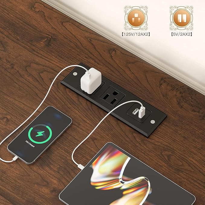 EnHomee 7 Cube Storage Organizer with LED Light and Charging Station Wood Cube Shelf White Bookshelf for Bedroom Living Room,Office,White