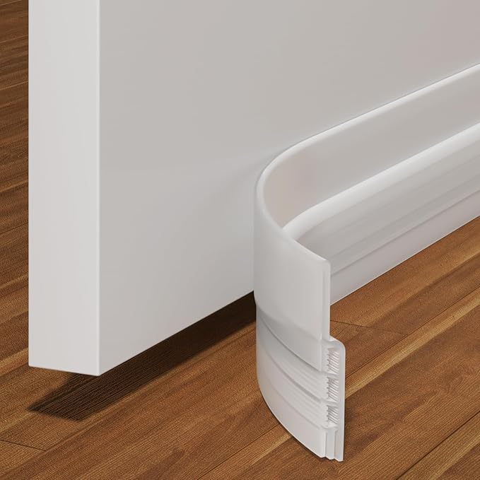 Holikme Weather Stripping 41 inch Door Draft Stopper Under Door Draft Blocker Doors Sweep Noise Stopper Strong Adhesive Transparent