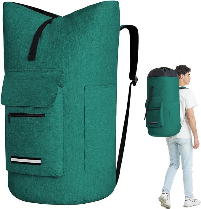 Laundry Backpack with Shoulder Straps，Laundry Bag Extra Large 115L，Laundry Backpack Heavy Duty with 4 Pockets, College Laundry Bags for Dorm Room， Sturdy Clothes Hamper Bags，Laundry Hamper Bag XXL