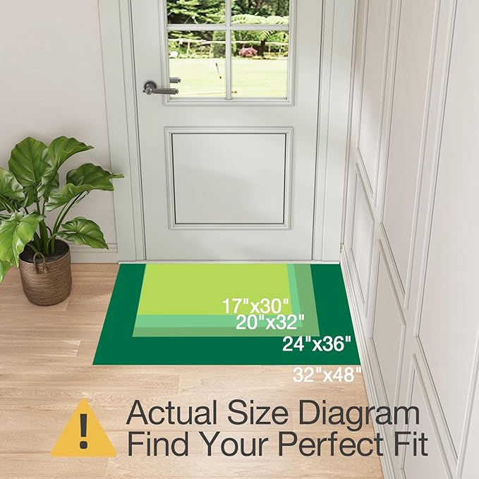 LUMI Ultra Thin Door Mat for Entryway, Low Profile Non Slip Rubber Backing Indoor Doormat, Easy Clean Welcome Entrance Mat for Inside House, Patio, Dark Grey 20"x32"