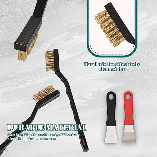 40 Pcs Mini Wire Brush Brass Brush Set, Curved Handle Masonry Brush Wire Brush for Cleaning Welding Slag and Rust