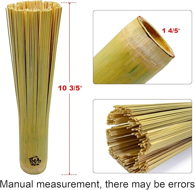 Bamboo Wok Brush 2 Pack – Handmade Natural Scrubbers for Carbon Steel & Cast Iron, 100% Bamboo, No Metal, Eco-Friendly Kitchen Cleaning Brushes for Woks, Pans, Dishes, Teapots(for All Pots)