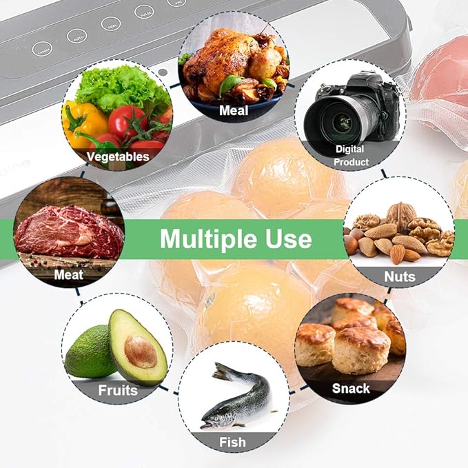 11x50 Rolls 2 Pack Vacuum Sealer Bags Rolls with BPA Free,Heavy Duty,Great for Vac Storage or Sous Vide Cooking
