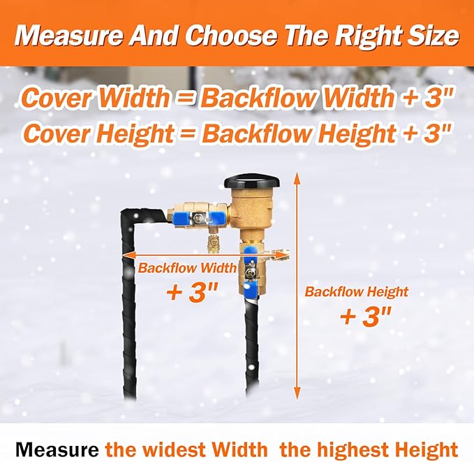 Backflow Preventer Pipe Insulation Cover (5°F) - Irrigation Sprinkler Valve Insulated Pouch - Water Well Pump Cover - Sturdy 5 Layers for Winter Freeze Protection, 18" W x 24" H, Beige
