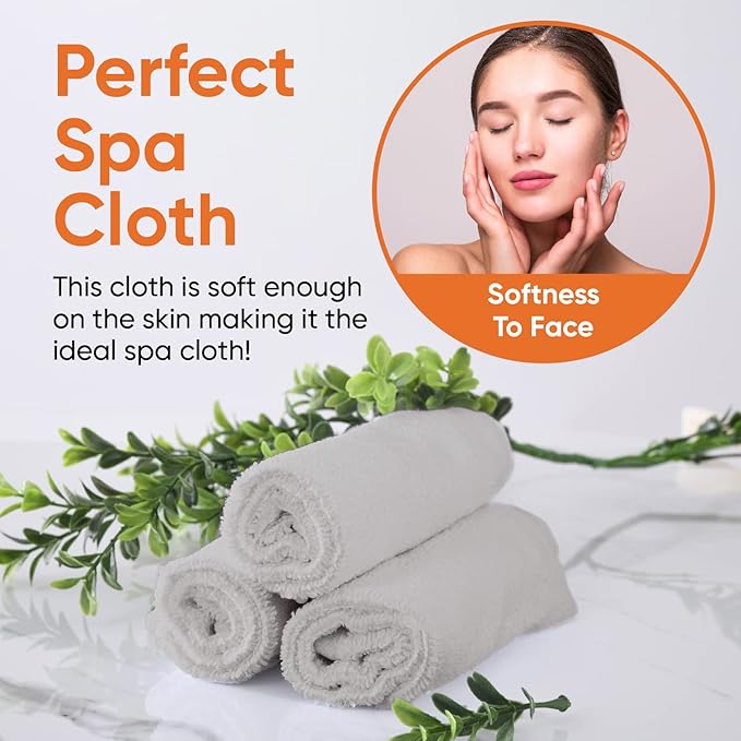 Superio Cotton Terry Washcloths Grey Towels 100% Cotton Cleaning Cloth 16" Rags Wash Clothes for Body and Face, Spa Towels, Multi Purpose (12, 12"x12")