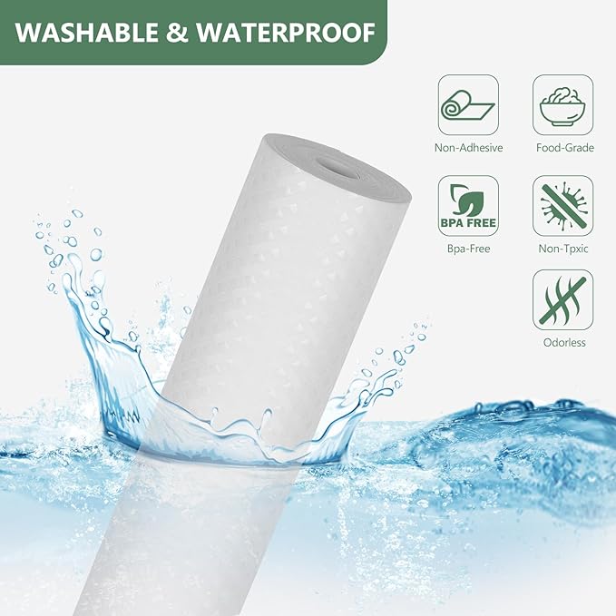 Shelf Liners, Non-Adhesive Drawer Liner, Waterproof & Oil-Proof Kitchen Cabinet Cupboard Liner Plastic EVA Material BPA Free Fridge Liner Mats Paper Protector for Shelves (White/24in x 240in)