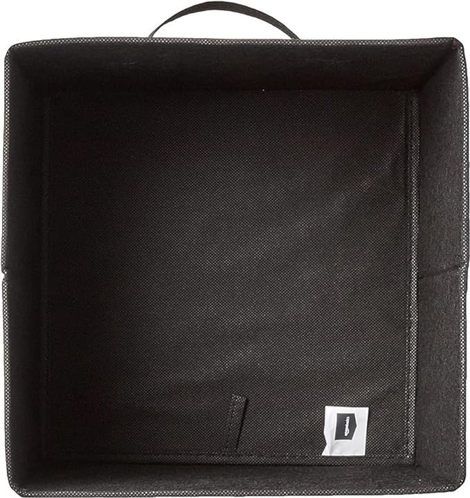 Amazon Basics Collapsible Fabric Storage Cubes Organizer with Handles, Sturdy, Black, 10.5-x-10.5-x-11-inch, Pack of 6