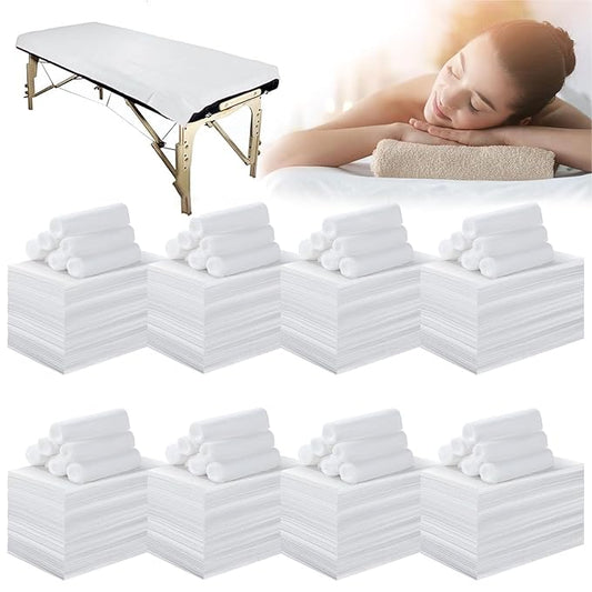 800 Pcs Disposable Bed Sheets for Massage Table 31" x 71" Massage Table Sheet Soft Non Woven Bed Cover Breathable for SPA Massage Beauty Tattoos(White)