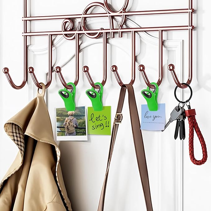 FINDMAG Big Chip Clip, Green Magnetic Wide Bag Clip Set, Cute Magnet Clips Refrigerator Sealing Clip, Plastic Food Clips Great for Kitchen, Home, Snacks, Bread, 12 Pack