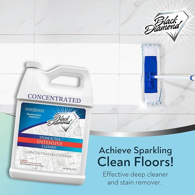 Black Diamond Stoneworks Stone & Tile Intensive Cleaner: Concentrated Deep Cleaner, Marble, Limestone, Travertine, Granite, Slate, Ceramic & Porcelain Tile.