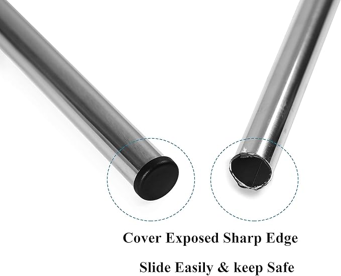 Furnigear Plastic Plugs Tubing End Caps Chair End Caps 11/16" Outside Bottom Round Tubing Caps Round Furniture Sliders Glides Black (Fit 0.61-0.66" Tube Inner Diameter, 40pack)