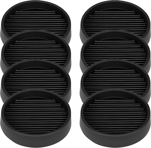 Non Slip Furniture Pads, 2.5” Round Rubber Caster Cups, 8 Pcs Furniture Coasters, Anti-Slip Gripper, Anti Slide Furnitures Feet Floor Protectors for Bed Couch Stoppers - Black
