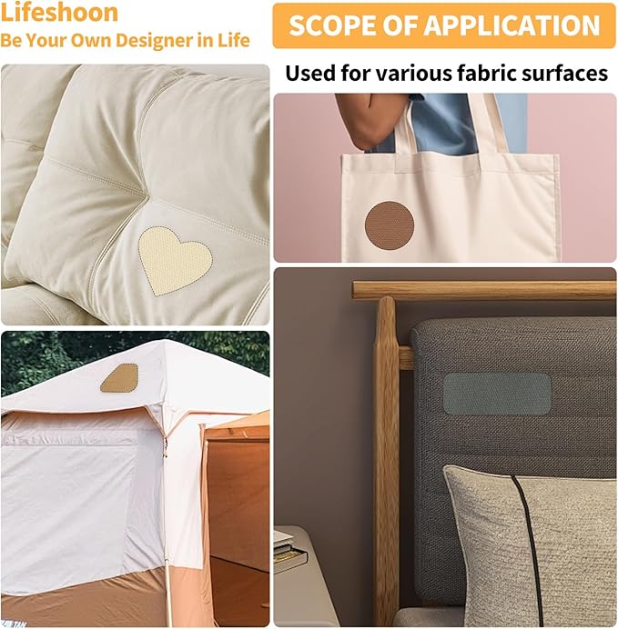 Fabric Repair Patches, 17X79 Inch Canvas Self-Adhesive Fabric Patches Tape Durable, DIY Large Canvas Repair for Sofa, Couches, Furniture, Chair, Clothing （17X79 Inch, White）