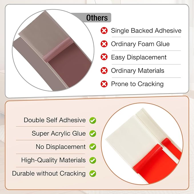 Floor Transition Strip Self Adhesive Vinyl Door Threshold for Doorways Carpet Edging Trim Overlap Edge Reducer for Laminate Floor, Carpet, Tile (Beige Wood Grain, 3/5" to 4/5", 3.3Ft)