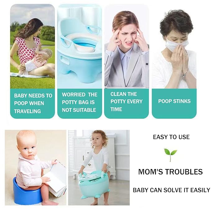 Potty Chair Liners with Elastic, Portable Potty Training Bags, Potty Refill Liners Disposable for Toddlers Kids and Baby,Toilet Seat Cover,17x8Inches,Black,200pieces