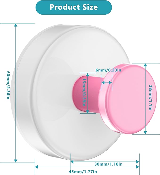 Suction Cup Hooks for Shower,Removable No Drill Towel Hooks,Upgraded 15 lbs Strong Suction hooks for Bathroom Tile,Shower Wall,Glass Door,Kitchen-Loofah,Coat,Stainless Waterproof-White Pink 4 Pcs