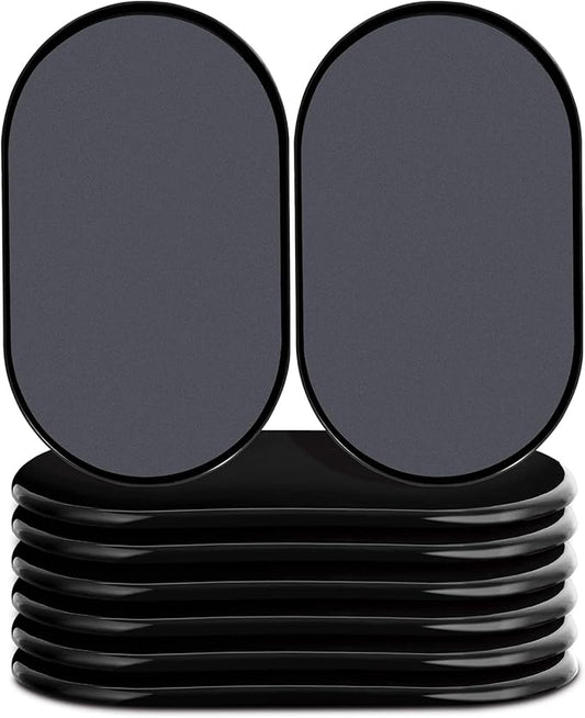 Reusable Large Furniture Sliders for Carpet, Furniture Movers Sliders, Carpet Movers Oval Heavy Duty Sofa Bed Table Desk Movers for Carpet –Quickly and Easily Move Any Item, Black (8 Pack)