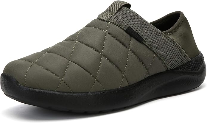 KUBUA Slippers for Men and Womens Indoor House Shoes Plush Slip on Outdoor Garden Loafers