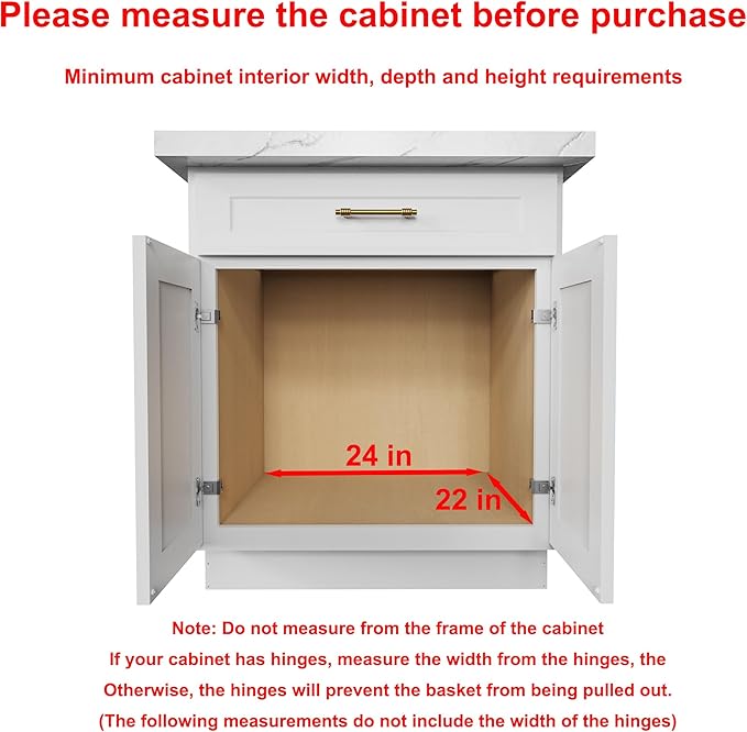 Pull Out Cabinet Organizer,Heavy-Duty Slide Out Shelf, Wood and Wire Basket, Pull Out Drawer for for Kitchen Under Sink Space, Pantry, Bathroom, 2 Tie 23 * 21 in