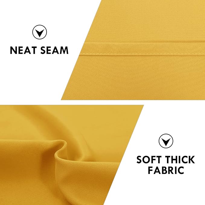 DWCN Blackout Curtains Room Darkening Thermal Insulated Bedroom Curtains Window Curtain Panels, 42 x 84 inches Long, Set of 2 Yellow Rod Pocket Drapes