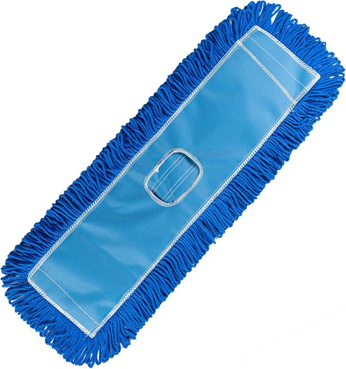 Matthew 24'' Microfiber Loop Dust Mop Washable Commercial&Residential Heavy Duty Mop Head Replacement Premium Absorbent Industrial Dust Mop Refill Pads for Hardwood, Office,Garage and Hotel -1Pack