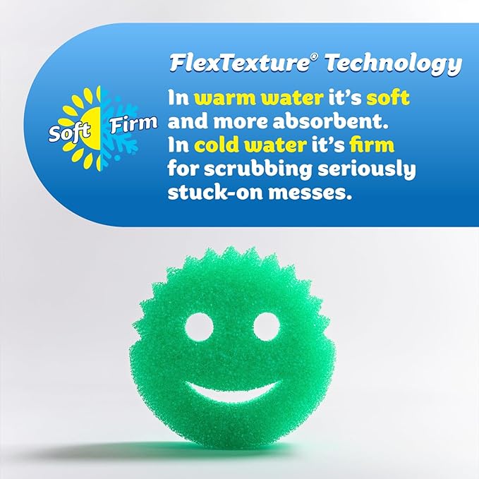 Scrub Daddy Scratch-Free Multipurpose Kitchen Sponges - Bulk Dish Sponges for Kitchen, Bathroom, Household Cleaning & More - Made with BPA-Free Polymer Foam (9 Count)