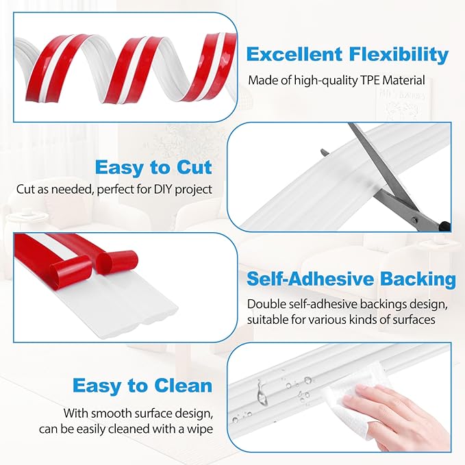 Wall Corner Protector Peel and Stick Corner Trim Molding Flexible Inside & Outside Wall Edge Guard Self Adhesive Moulding Trim for Edge Use, White, 1.6” W x 20’ L