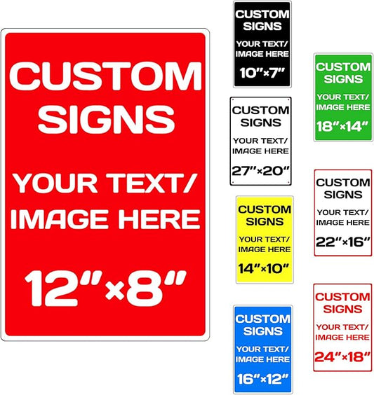 custom company signs,Aluminum Weatherproof Metal Sign Multiple Sizes Custom Personalized Text And picture Here,hazard sign,garden sign,custom door sign,Customised business signs