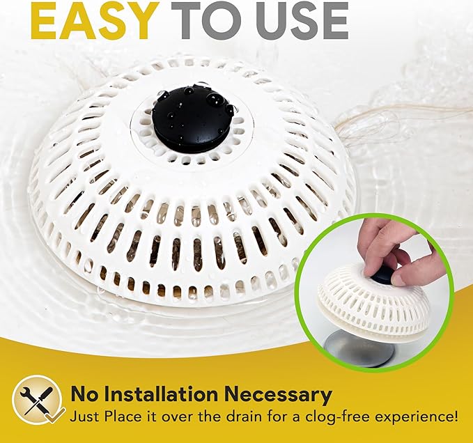 ShowerShroom Stealth Shower Hair Drain Catcher - Hair Stopper for Shower Drain, Bathtub, and Bathroom Sink, Will Not Impede Water Flow, Bathtub Hair Catcher for Drain with No Installation Required