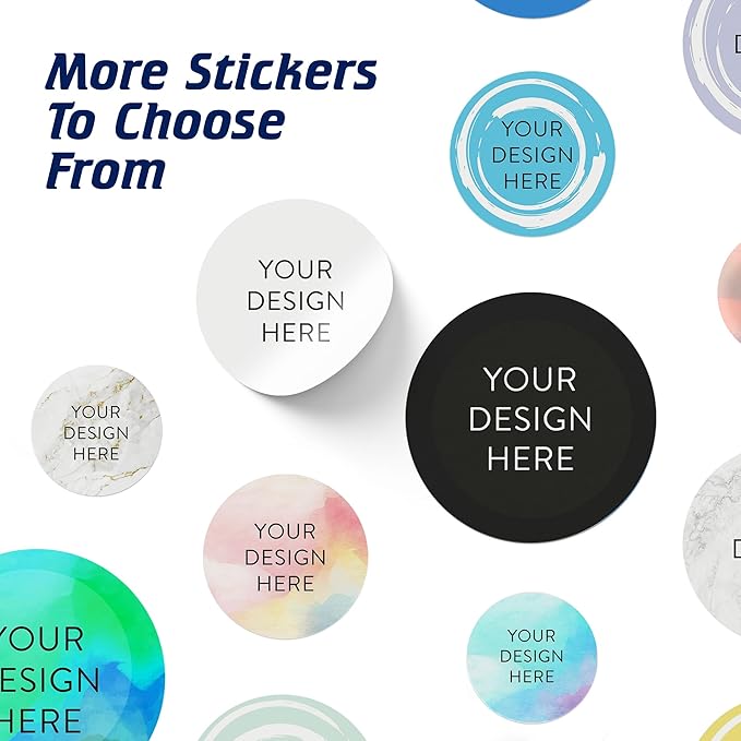 5-1000 Custom Vinyl Stickers - Upload Your own Image, Text, Design, Logo - Personalized Logo Labels for Handmade, Packaging, Bottle, Jars, Candle, Brand Stickers (White, 1x1)