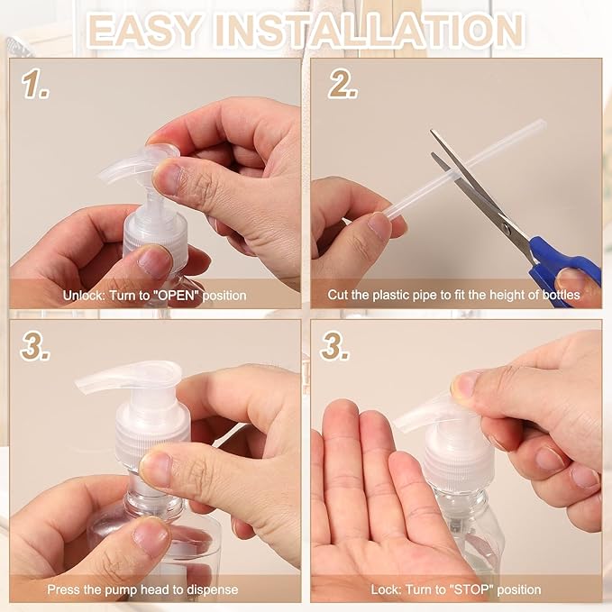 uxcell 16 Pcs Soap Dispenser Pump Heads Soap Dispensers Top Pumps Replacement Switch Pumphead for Standard 24/421 Neck Size Lotion Shampoo Bottle, Transparent