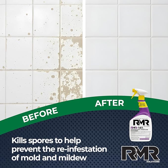RMR-141 EPA Registered Mold and Mildew Killer, Eliminates Odors, Removes Mold, Mildew, Bacteria, and Viruses, 2-Pack of 32-Ounce Bottles