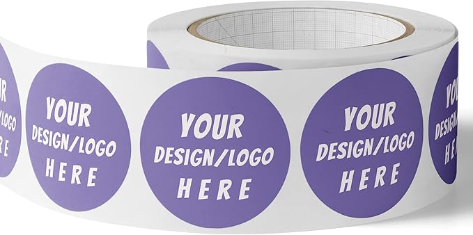 150 Custom Circle/Square BOPP Roll Labels- Personalized Stickers for Business Logo, Party, Wedding Favor, Baby Shower-Any Design Text + Image, Matte/Gloss Finish (3 Inch Circle)