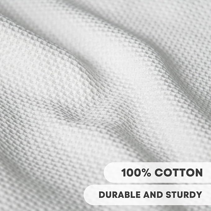 Artoid Mode 100% Cotton White Waffle Weave Kitchen Dish Cloths, 12x12 Inch Ultra Soft Absorbent Quick Drying Kitchen Dish Towels Set of 6