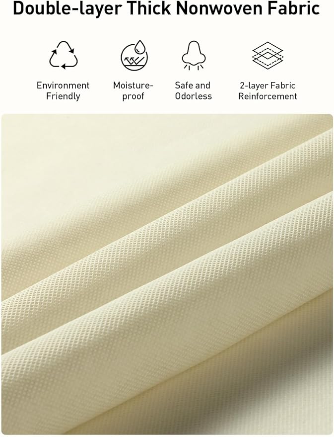 Yecaye 2 Pc Over the Door Organizer with 5 Bins 10 Side Pockets, 44lbs Load Hanging Bathroom and Bedroom Organizer, behind the Door Hanging Organizers for Nursery Newborn Baby Essential Stuff Beige