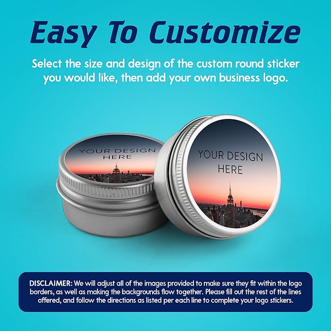 100 Custom Vinyl Stickers - Upload Your own Image, Text, Design, Logo - Personalized Logo Labels for Handmade, Packaging, Bottle, Jars, Candle, Brand Stickers (City, 3x3)
