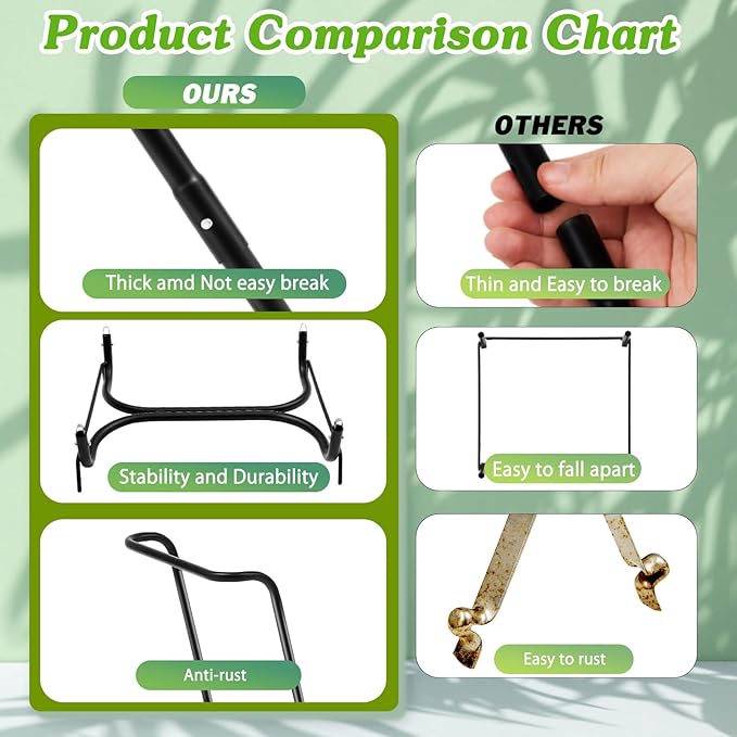 Gisafai 2 Pieces Metal Leaf Bag Holder Stand Portable Trash Bag Holder Frame Outdoor Holds 30-45 Gallons for Garden Garbage Lawn Yard Camping Leaves
