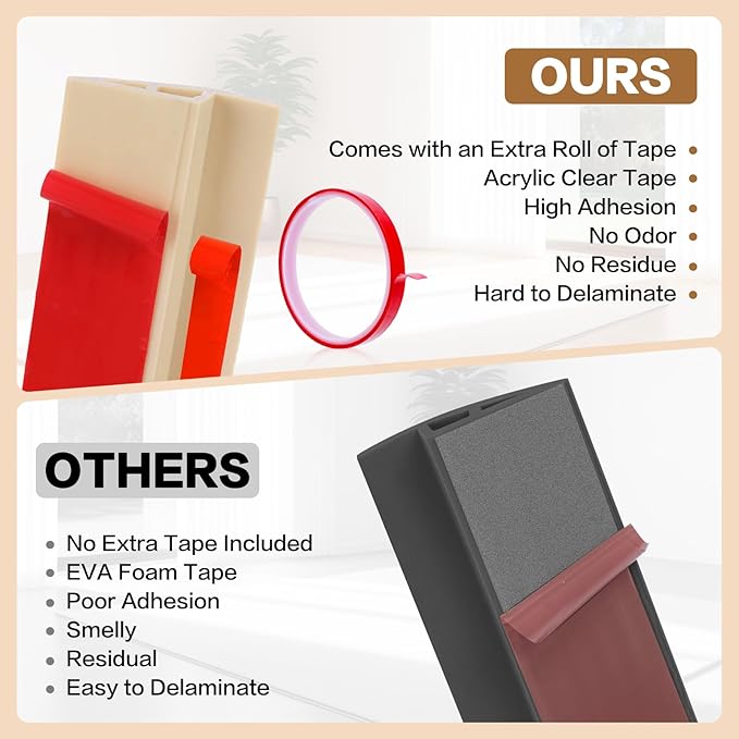 Floor Transition Strip Vinyl Door Threshold Ramp Self Adhesive Carpet Edging Strip Doorway Edge Trim, Overlap Edge Reducer for Laminate Carpet, Floor, Tile (Raw Wood Grain, 1/5" to 2/5", 3.3Ft)
