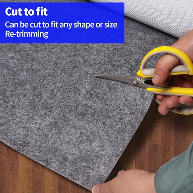 100% Waterproof Non-Slip 1/4” Extra Thick 4x6 ft Rug Pad for Large Area Rugs Durable Felt Floor Protection pad for All Floors, Suitable for Cutting. Rug Pads Keep Rugs in Place and Provide Cushioning