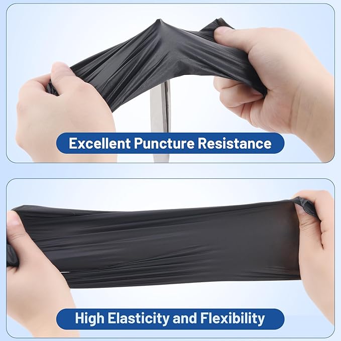 JMU Nitrile Exam Gloves Large Bulk, 2000 Count, 3.5Mil Black Disposable Gloves Latex Free Powder Free