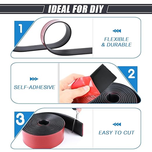Neoprene Rubber Strips Self Adhesive Sheets, Rolls & Strips with Adhesive Backing Rubber Pads Self Stick Seal Gasket Tape for Matting Padding - 3” Wide x 1/16" Thick x 20' Long