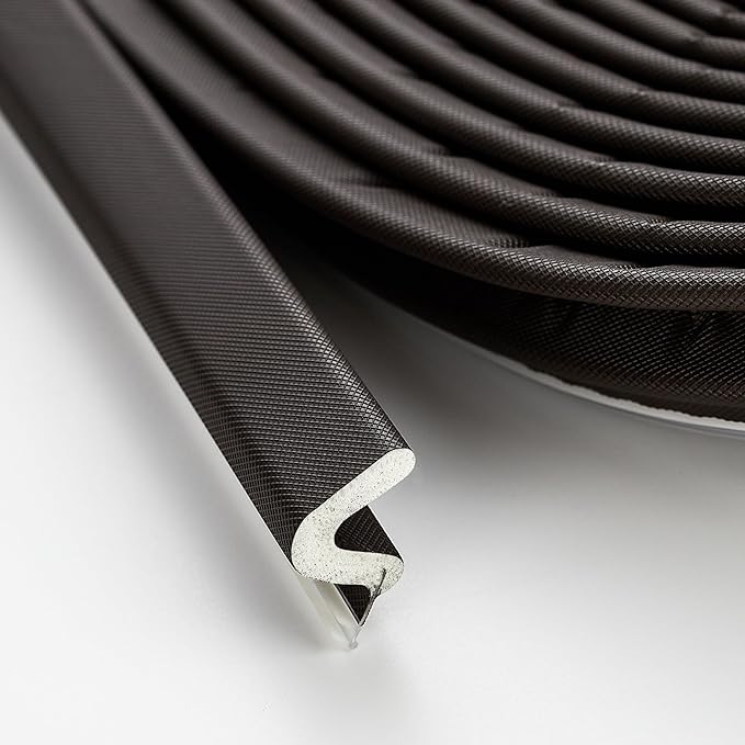 Weather Stripping Door Seal Strip - Soundproof Q-Shaped Foam for Exterior Door Frame, Large Gap Seal, Noise Cancelling, Easy to Install (Brown, 26FT)
