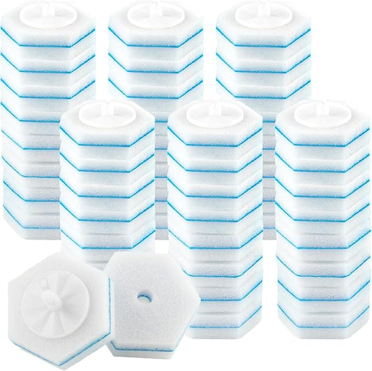50 Pcs Disposable Toilet Brush Refills, Toilet Bowl Cleaning Wand Refills, Toilet Brush Replacement Head for Bathroom and Toilet Cleaning