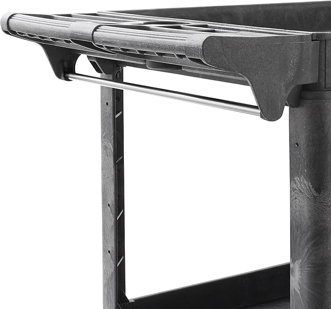 Dryser Utility Cart with Wheels, 46" x 25" Heavy Duty 550 lb. Capacity with Shelves - 2 Tier Rolling Cart with Two 5" Swivel Casters for Warehouse, Garage, Cleaning