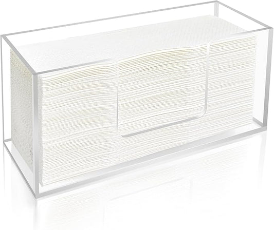1Pack Acrylic Paper Towel Dispenser, Napkin Holder for Bathroom, Kitchen & Countertop – Paper Towel Holder Z-Fold/C-Fold/Multi-Fold Holder, Shatter-Resistant & Space-Saving (1)