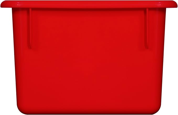Wood Designs Cubby Storage Bin, Heavy Duty Plastic Containers for Kids Red Cubby Tray Set of 20