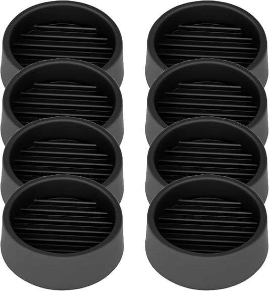 Non Slip Furniture Pads, 1.5” Round Rubber Caster Cups, 8 Pcs Furniture Coasters, Anti-Slip Gripper, Anti Slide Furnitures Feet Floor Protectors for Bed Couch Stoppers - Black
